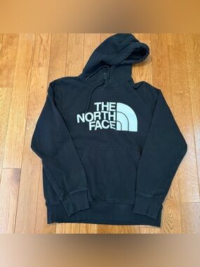 The North Face Hoodie Mens M Black Pullover Big Logo Graphic Sweatshirt